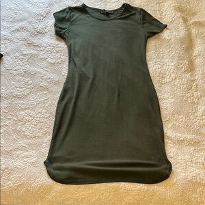 Vibe Green Sheath Midi Dress Casual Crew Neck